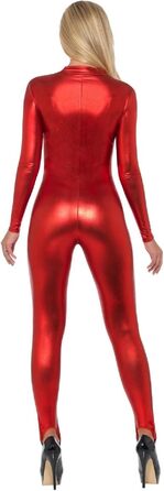 Костюм-комбінезон MIMIKRY Catsuit Rot Metallic Teufel Boxenluder Domina з лаку та шкіри, червоний, XS