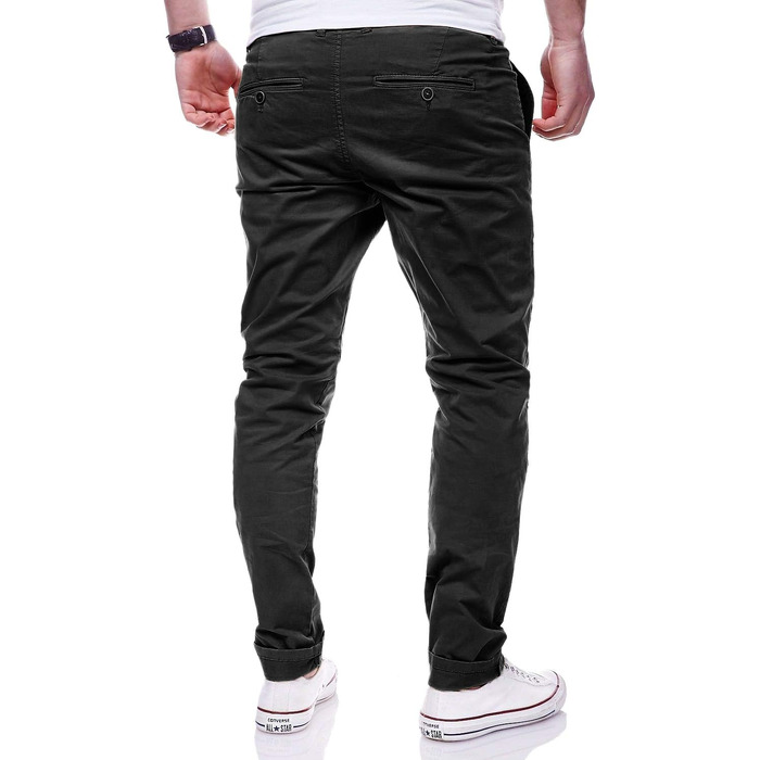 Чоловічі базові штани чинос Rello & Reese Regular Slim-Fit, стрейч, чорні (C-3001, 31W / 30L)