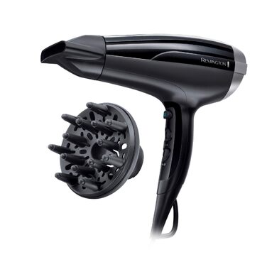 Фен для волосся Remington Pro-Air D5210 з іонізацією, керамічним кільцем та дифузором, 2300 Вт, чорний