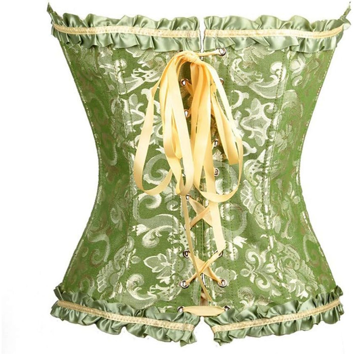Корсет сексуальний жіночий, корсаж вінтажний готичний, бюстгальтер у стилі стимпанк, корсет-топ для жінок з великою грудьми, корсаж-шнурівка, талія, спідня білизна, корсет поверх грудей, корсет вампір (XXL, зелений)