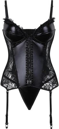 Корсет-формувальна білизна CABULE Punk-стиль, чорний, з блискавкою та бретелями, розмір XXL, артикул 8558