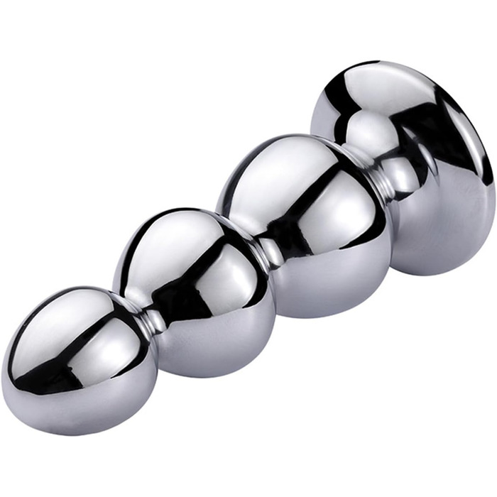 Анальний сталевий плагін Soarvlorfy: маленька та велика куля, анальний дildo, стимулятор G-точки, для чоловіків та жінок, срібло (L, срібло)