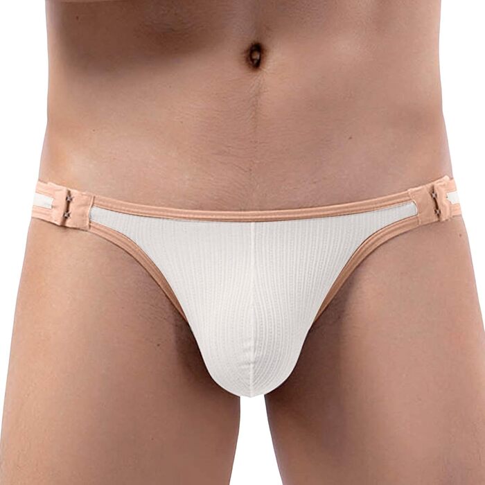 Танга чоловічі SRZYMJ прозорі, мережа, сексуальна білизна, відкритий вигин, висока талія, чоловічі труси, пакет, труси-бразильяно, прозорі, білий (A6-білий, L)