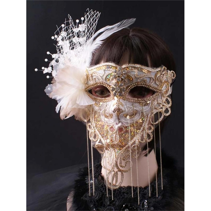 Маска для сцени AYWTIUN Золоті кінчики - повна маска для обличчя, для вокалістів