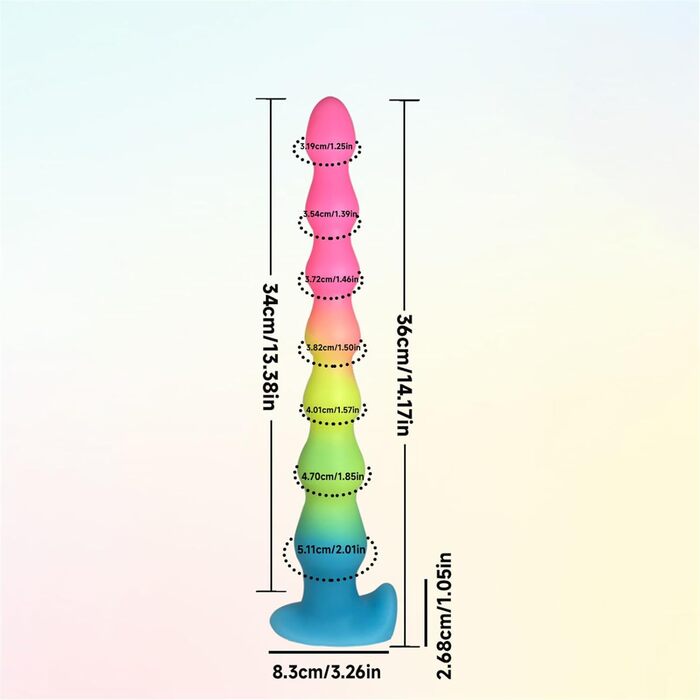 Анальний дildo Axcroo з м'якого силікону, 36 см, з кулями та ланцюгом, стимулятор простати, для чоловіків та жінок