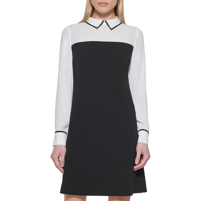 Сукня-міні Tommy Hilfiger чорна з довгим рукавом та коміром, розмір 38 Petite