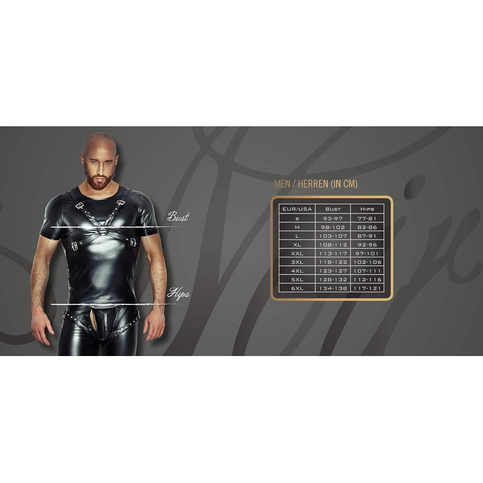 Чоловічі штани Treggings з Powerwetlook матеріалу чорного кольору XL | Noir Handmade Collection