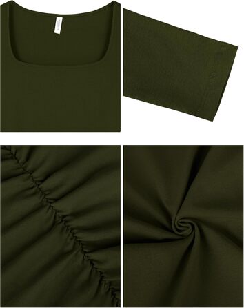 Жіноче обтисле плаття-боді Missufe з довгим рукавом, армійного кольору (L)