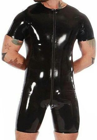 Комбінезон-костюм з натурального латексу Gaylop, чорний, XL, 0.4 мм, для спорту та косплею