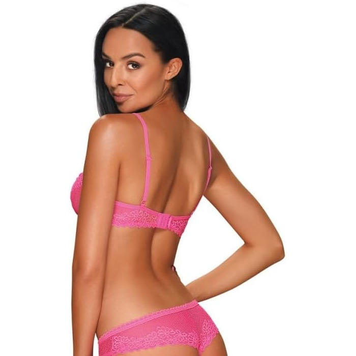 Сексуальний жіночий комплект нижньої білизни Selente Love & Fun: бюстгальтер, танга, бандаж, маска для очей, рожевий, L-XL, Made in EU