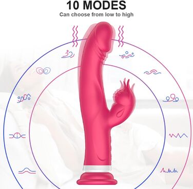 Вібратор JFRong 3-в-1 з присоскою та функцією нагріву для жінок, силікон, 10 режимів, тихий, стимулятор G-точки та клітора, еротична іграшка для жінок та пар, колір: фіолетовий