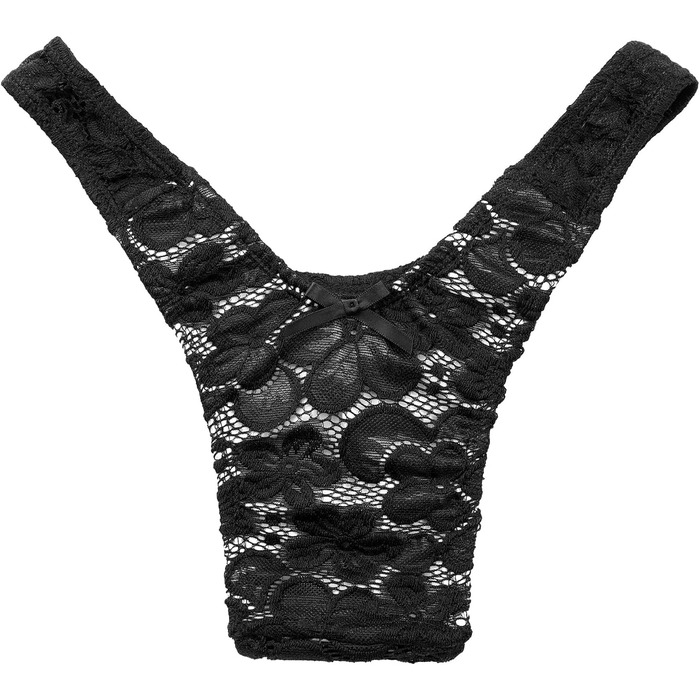 Танга з сітки LittleForBig для трансгендерів та кросдресерів, чорний колір, моделювання та корекція фігури