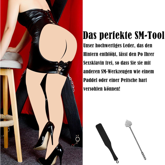 Костюм для домінатри: шкіряний халат, латексний мішок для бондіджу, аксесуари для рольових ігор, еротичний набір для жінок