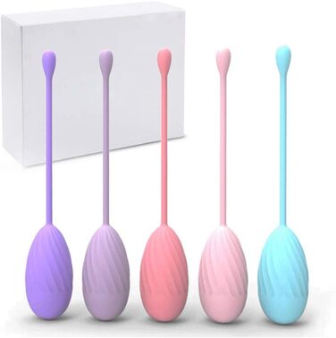 М'ячики для тренування м'язів тазу (5 шт.) для жінок – для контролю сечовипускання та вправ для м'язів тазу – повний набір для початківців та досвідчених