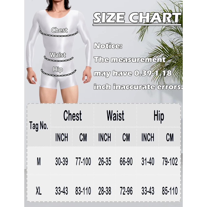 Спортивний комбінезон для чоловіків AIEOE з еластичним блиском, прозорий, облягаючий, для танців та спорту, тіло, розмір XL, білий