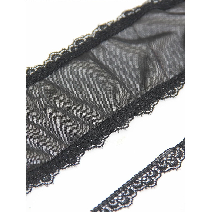 Маска для очей Quizzhe з мереживом - сексуальна маска для сну, косплей, Хелловін, Валентинка (чорна)