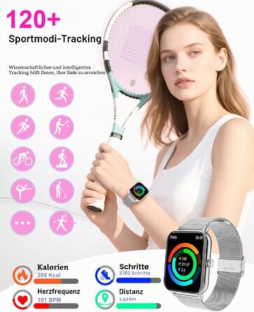 Смарт-годинник унісекс з Bluetooth-дзвінками, 1.85