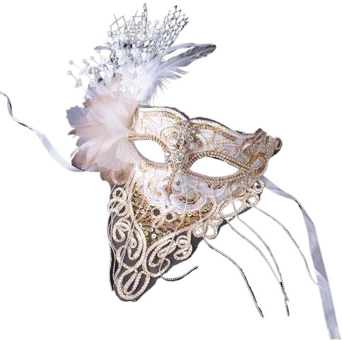 Маска для сцени AYWTIUN Золоті кінчики - повна маска для обличчя, для вокалістів