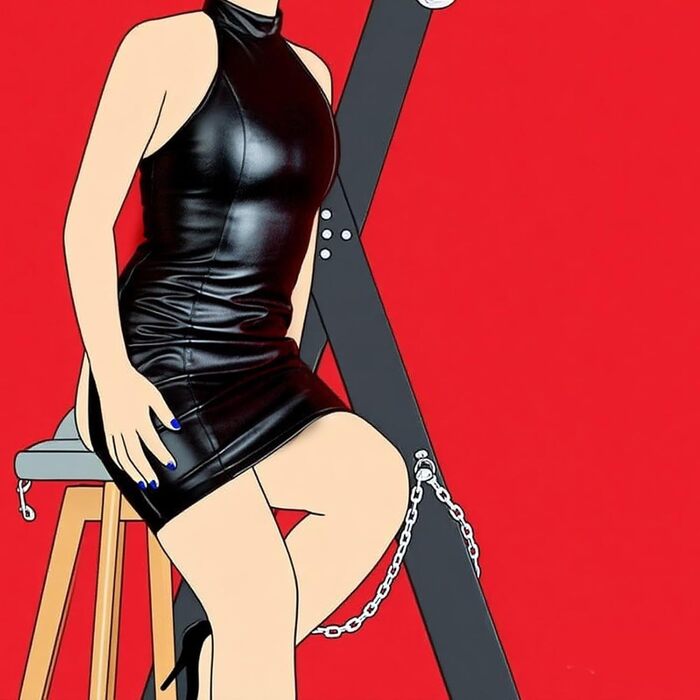 Костюм для домінатри: шкіряний халат, латексний мішок для бондіджу, аксесуари для рольових ігор, еротичний набір для жінок