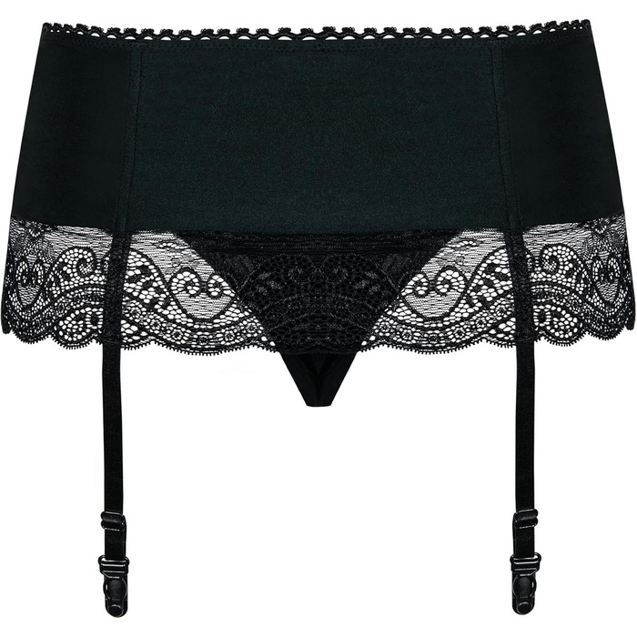 Сексуальний жіночий комплект спідньої білизни Selente Love & Fun з корсетним поясом (танга/шкарпетки опціонально), чорний, L-XL, Made in EU