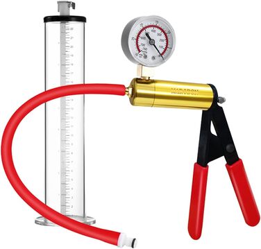 Vakuumна помпа для збільшення статевого члена з манометром, чоловіча іграшка для дорослих, помпа для статевого члена, вакуумна помпа, розширювач, для мастурбації, доросла іграшка, 23*3,9 см