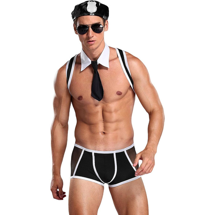 Манкіні Borat для чоловіків: сексуальна танга, V-подібний виріз, пляжний кінь, подарунок, спідня білизна, костюм Санти для Хелловіну та Різдва, універсальний розмір (чорний)