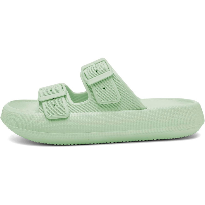 Сланці-хмаринки Cozyslides Original для жінок та чоловіків, зручні сандалії з регульованими ремінцями, протиковзаюча підошва Airfoot, світло-зелені (39/40 EU)