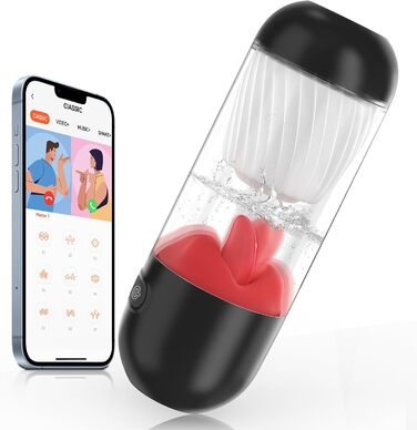 Електричний масажер для чоловіків PINTLE з керуванням через додаток - 360° обертання, 9 режимів вібрації, стимулятор пеніса для соло-ігри, сексуальні іграшки для чоловіків