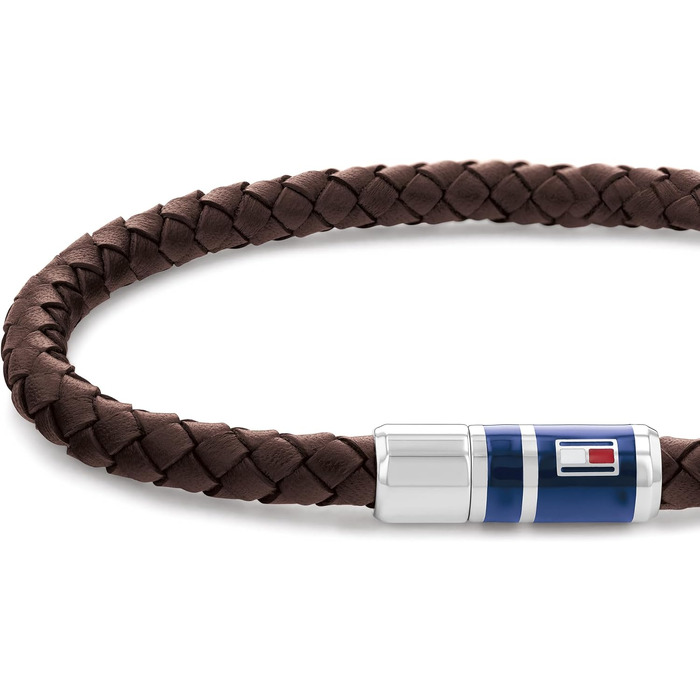 Шкіряний плетений браслет для чоловіків Tommy Hilfiger, коричневий