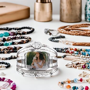 Шкіряний ремінець Boho для Apple Watch — багатошаровий браслет для жінок та чоловіків, сумісний з Series 11 10 9 8 7 6 5 4 3 2 1 SE Ultra 1 2 3, чорний, 38/40/41/42 мм