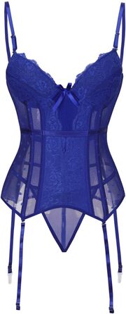 Боді жіноче JINZIJINYU сексуальне, мереживне, для схуднення, корсетне, синє, XXXL