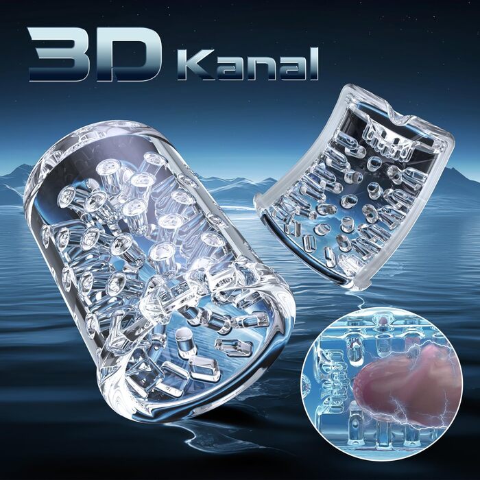 Електричний мастурбатор для чоловіків з 9 режимами, телескопічною та ротаційною функцією масажу - 3D модель