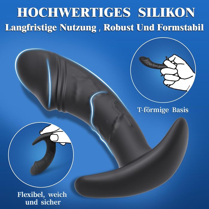 Анальний плагін (набір 3 шт) для жінок та чоловіків, силіконовий, T-подібна база - Dildo, секс-іграшка для початківців та досвідчених