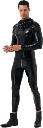 Костюм-комбінезон з латексу YiZYiF для чоловіків, чорний, S-XXL