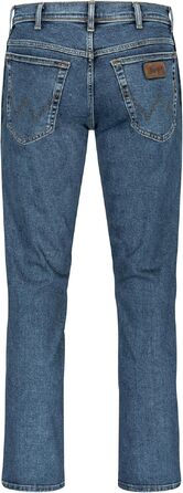 Чоловічі стрейч-джинси Wrangler Texas Regular Fit Authentic Straight (Stonewash) з коричневим ременем, розмір 50W / 32L