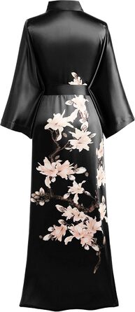 Жіночий халат-кімоно BABEYOND з квітковим принтом, чорний, універсальний розмір