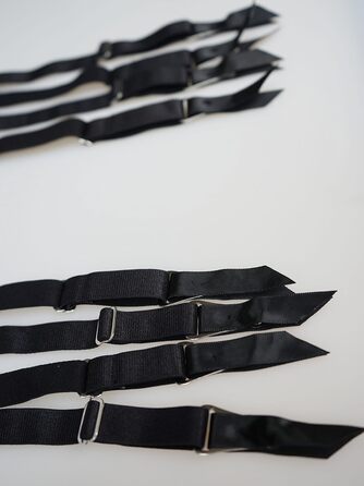 Жіночі стрічки для панчіх TVRtyle S5078S, 8 стрічок, чорний колір, з металевими пряжками