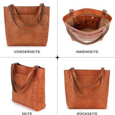 Жіноча шкіряна сумка-шопер Berliner Bags Vintage Seville, коричнева сумка з ручками