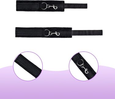 Набір для БДСМ з шкіри, 15 предметів: наручники, маска для очей, мотузки. Для дорослих пар. Чорний колір