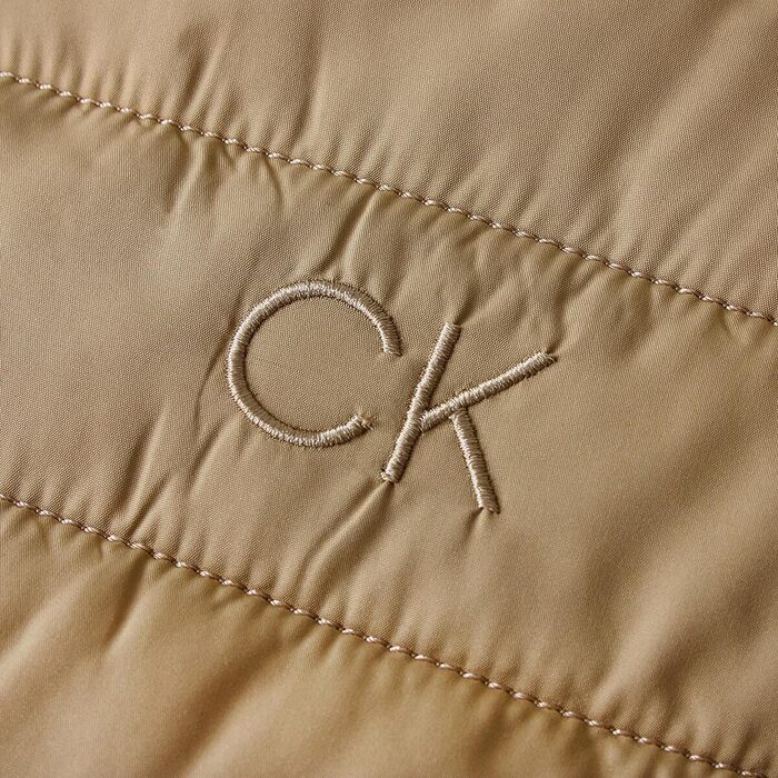 Чоловіча гібридна куртка Calvin Klein 2026 з воротником-стійкою, стібаний фліс (3XL, колір: бежевий/keks)