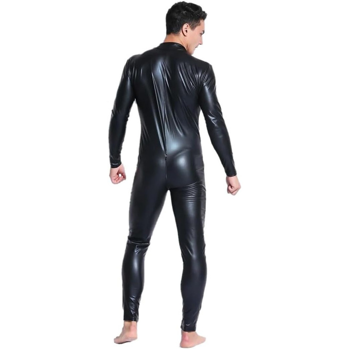 Чоловічий боді з ефектом мокрого блиску Moinha - сексуальний латексний комбінезон, трикотажний костюм з блискавкою, для вечірок та клубів, розмір XL