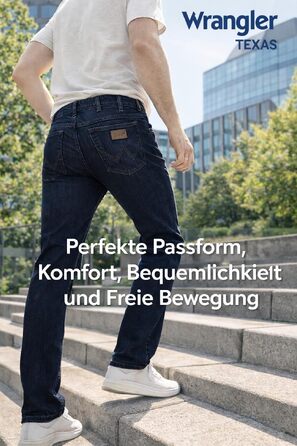 Чоловічі стрейч-джинси Wrangler Texas Regular Fit Authentic Straight, Blue Black (W40/L32)