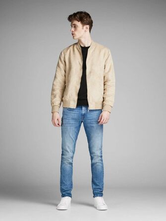 Чоловічий в'язаний однотонний светр JACK & JONES, чорний, розмір L
