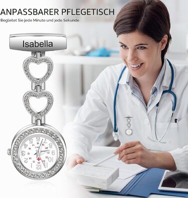 Персоналізований годинник для медсестер lorjewel з іменним гравіюванням, настінний годинник-затискач для жінок, ідеальний подарунок до Дня медичного працівника