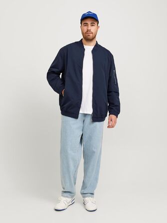 Чоловіча куртка-бомбер JACK & JONES Blousonjacke, темно-синя, розмір 5XL