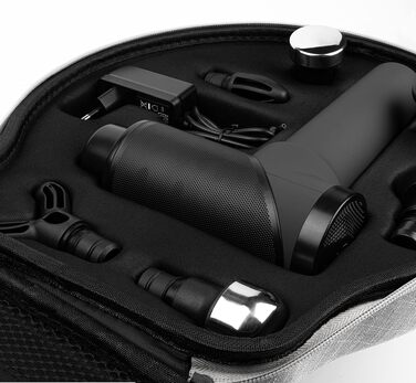 Перкусійний масажер OrthoMechanik® 3.0 OrthoGun: професійна масажна пістолет з додатком, 7 насадками, потужним двигуном 160W та кейсом для зберігання