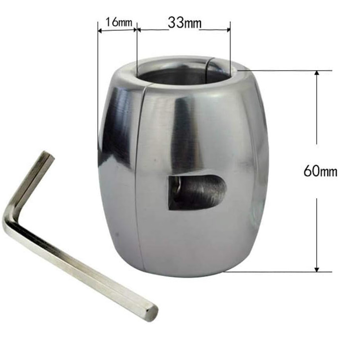 Сталевий кільцевий розтягувач для пеніса Jinqian, 30/40/60 мм, для збільшення, з підвіскою, S/M/L