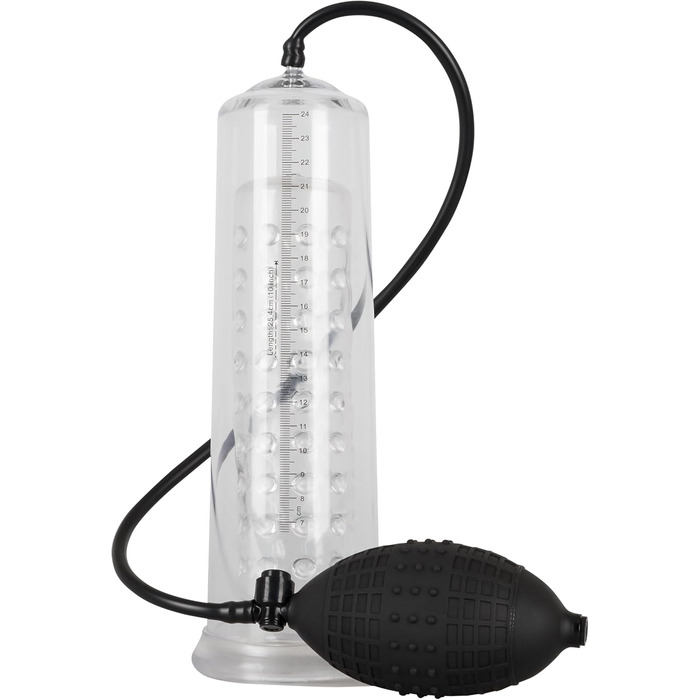 You2Toys Mister Boner - вібруючий насос для потенції, вакуумна помпа з висувним вібро-яйцем та силіконовою манжетою, чорний/прозорий (24 см)