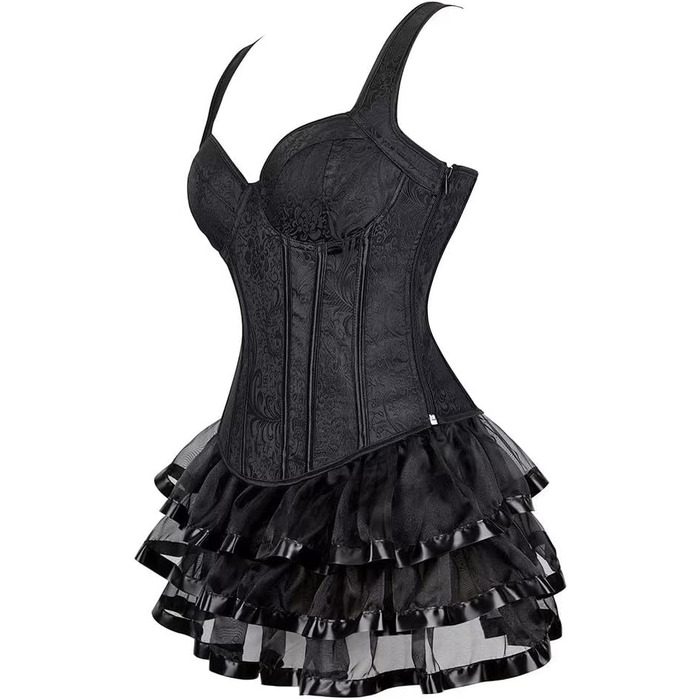 Сукня-корсет, чорна, з шнуруванням, для повних грудей, Burlesque, XXS