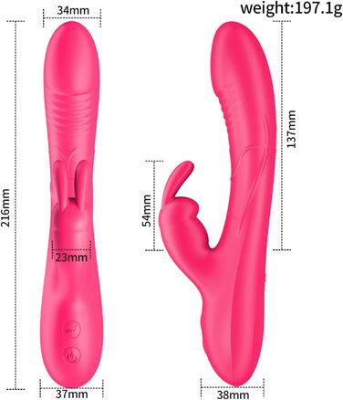 Вібратор G-Punkt Silikon з 10 режимами вібрації для жінок. Іграшки для дорослих, кролик. Рожевий колір